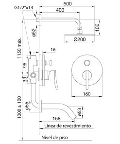 Alternative view of FV - LIBBY - JUEGO MONOCOMANDO PARA BAÑERA Y DUCHA 106/39