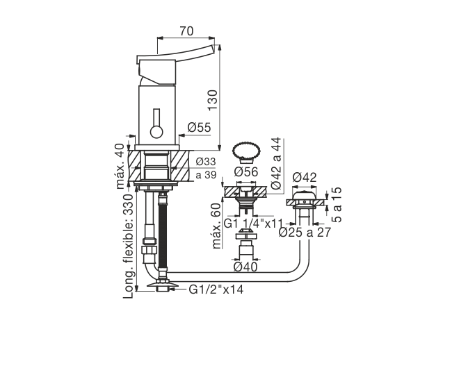 FV - LIBBY - MONOCOMANDO PARA BIDET 189/39 - Imagen 2