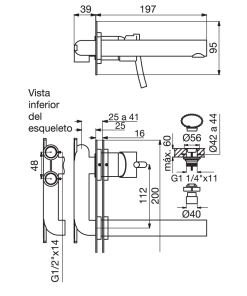 Alternative view of FV - LIBBY - JUEGO MONOCOMANDO P LAVATORIO DE PARED 206/39