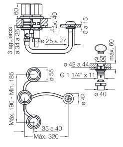 Alternative view of FV - ALLEGRO - JUEGO PARA BIDET CON TRANSFERENCIA 295/15