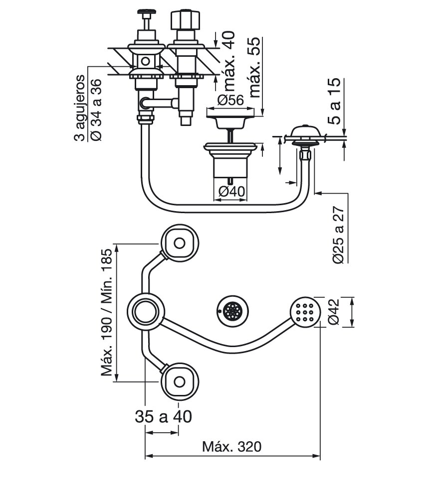 FV - ARIZONA PLUS - JUEGO P BIDET CON TRANSFERENCIA 295/B1P - Imagen 2