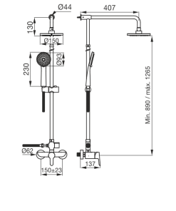 Alternative view of FV - PUELO - MONOCOMANDO EXTERIOR DUCHA BLACK 312/B5-NG