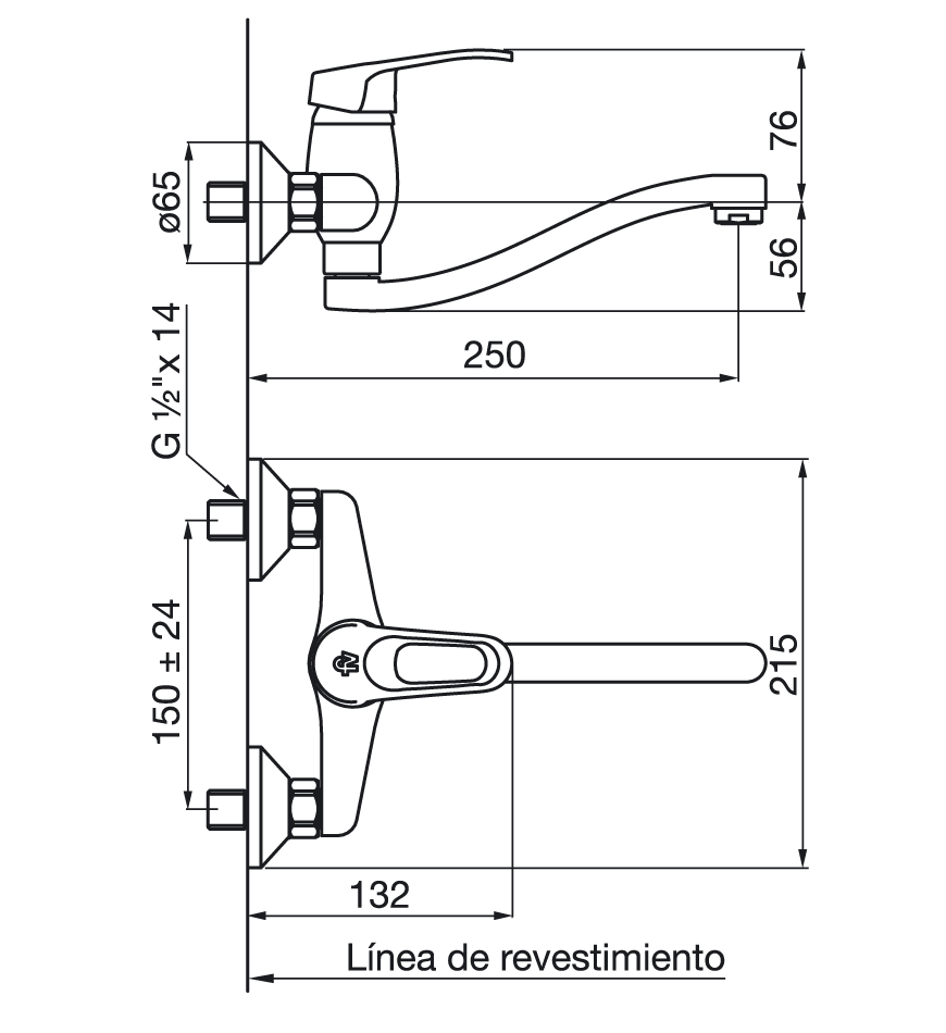 FV - ARIZONA - MONOCOMANDO COCINA EXTERIOR DE PARED 406/B1 - Imagen 2