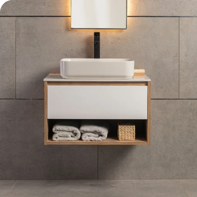 ZEDRA - CLASSIC - ROVERE GIORNO FLOTANTE 60MM FRENTE BCO