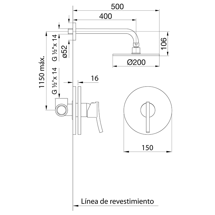 FV - LIBBY - JUEGO MONOCOMANDO PARA DUCHA 108/39 - Imagen 2