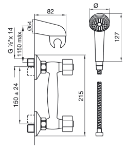 Alternative view of FV - ARIZONA PLUS - JUEGO PARA DUCHA EXTERIOR PARED 113/B1P