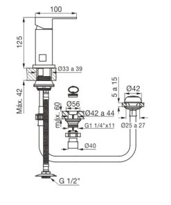 Alternative view of FV - DOMINIC NEW - MONOCOMANDO PARA BIDET 189/85N