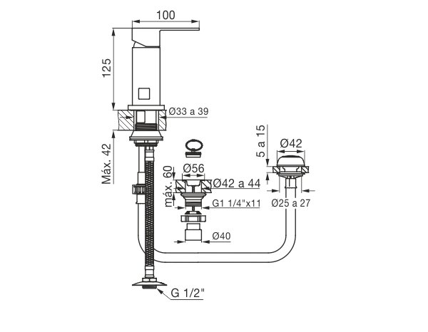 FV - DOMINIC NEW - MONOCOMANDO PARA BIDET 189/85N - Imagen 2