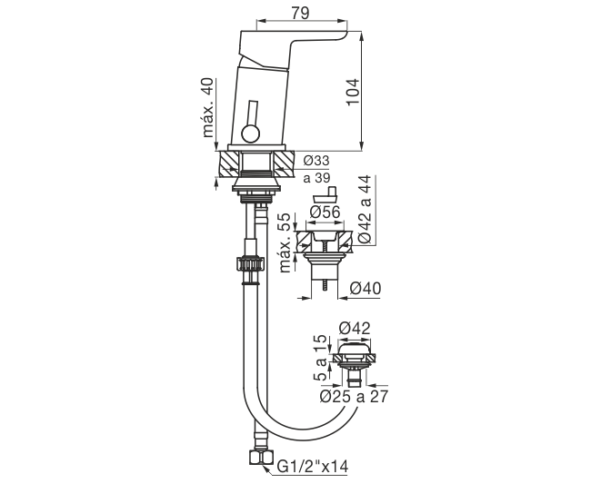 FV - PUELO - MONOCOMANDO PARA BIDET 189/B5 - Imagen 2