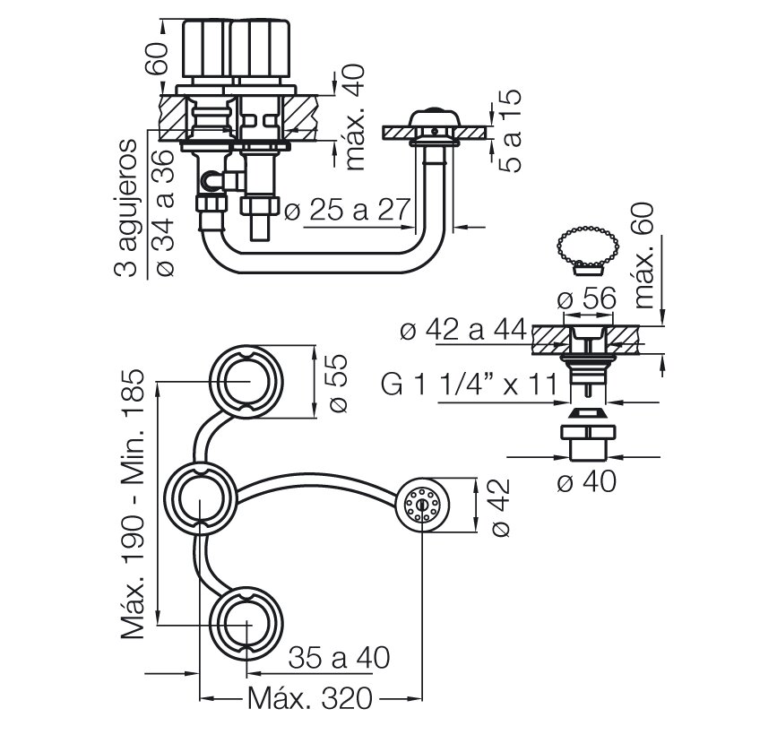 FV - ALLEGRO - JUEGO PARA BIDET CON TRANSFERENCIA 295/15 - Imagen 2