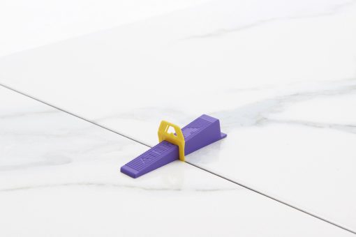 ATRIM - ESPACIADOR AUTONIVELANTE CUÑA CON LOGO VIOLETA - Imagen 2